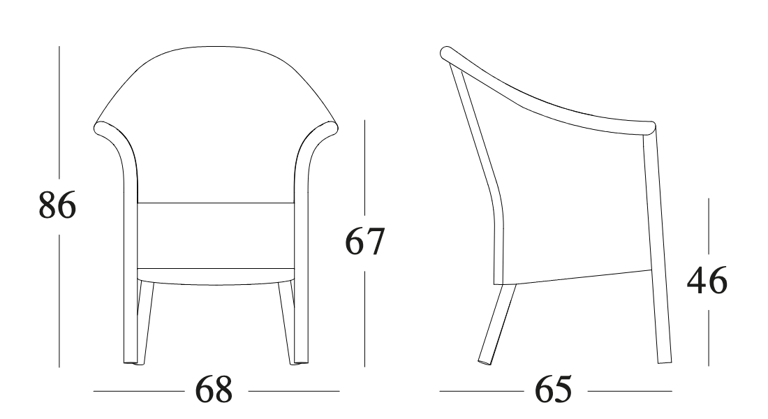 Technische tekening – Monte Carlo Dining Chair