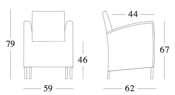 Technische tekening – Dovile Dining Chair