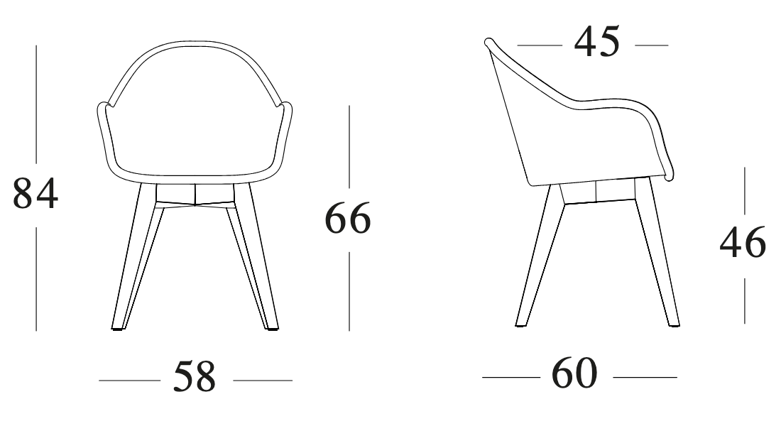 Technische tekening – Remi Dining Chair Base