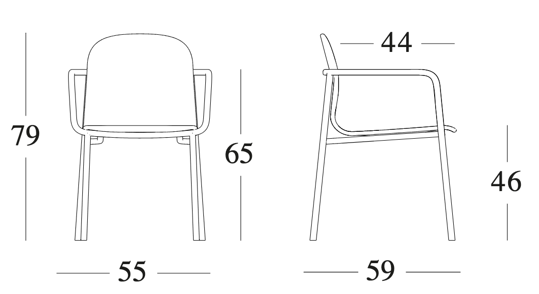 Technische tekening – Wicked Dining Chair