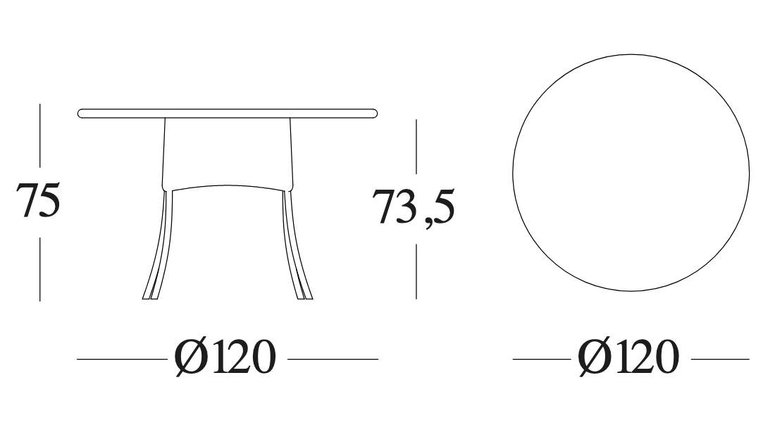 Technische tekening – Safi Dining Table