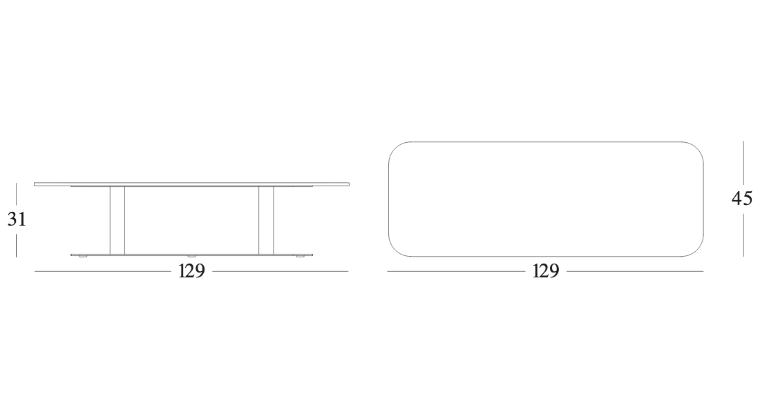 Technische tekening – Kodo Coffee Table