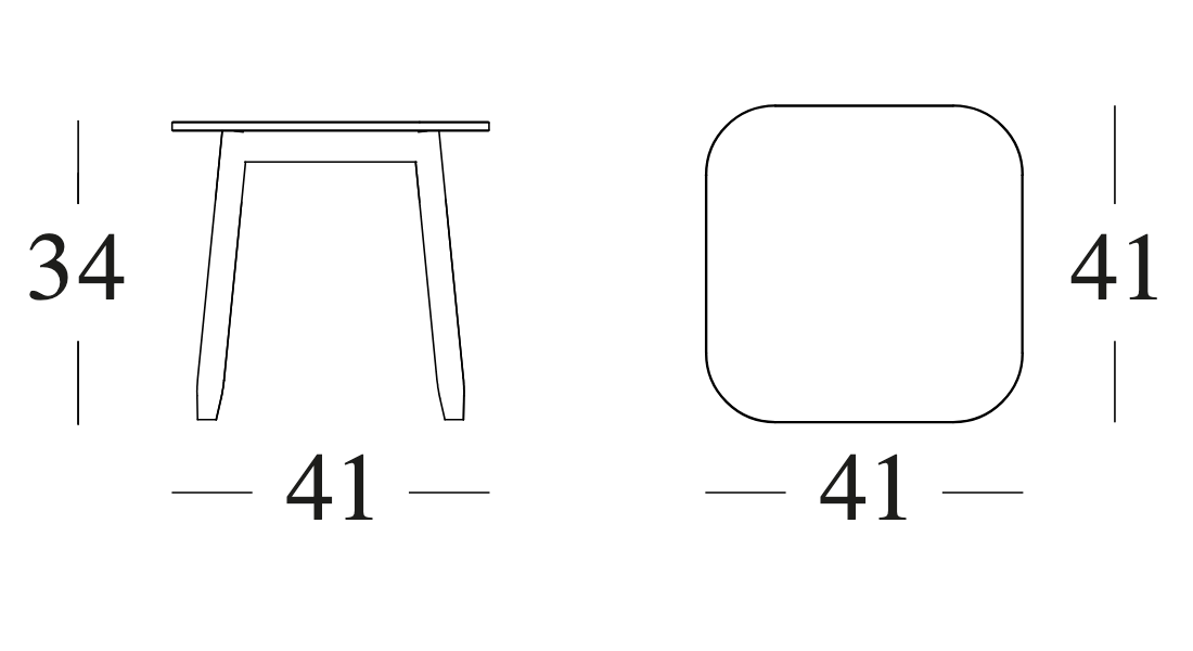 Technische tekening – David Side Table Ceramic