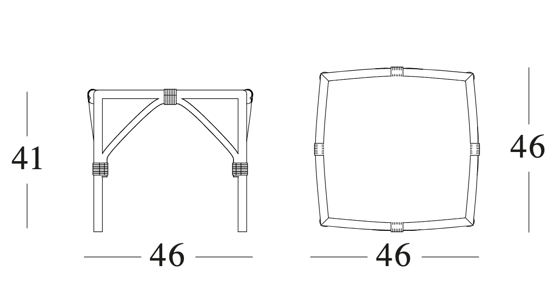 Technische tekening – Lucy Side Table Small With Glass