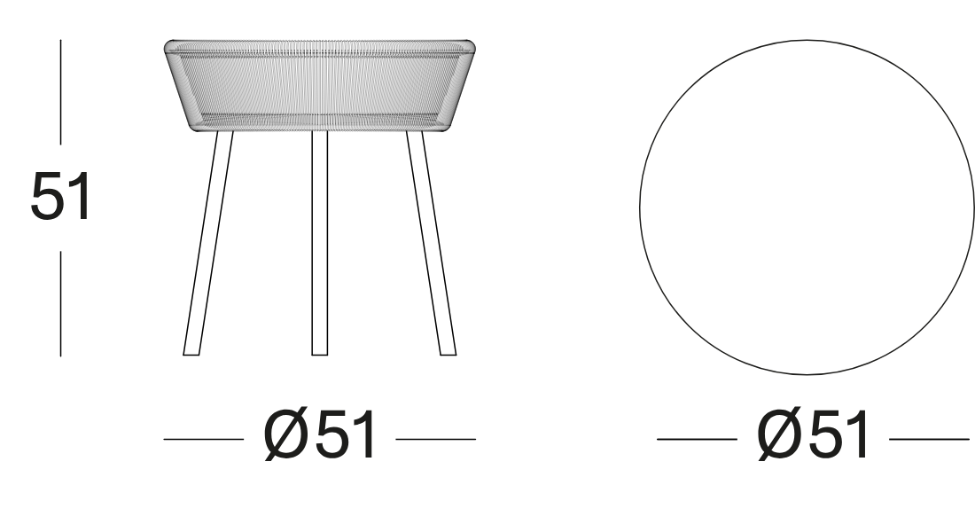 Technische tekening – Loop Side Table Rope