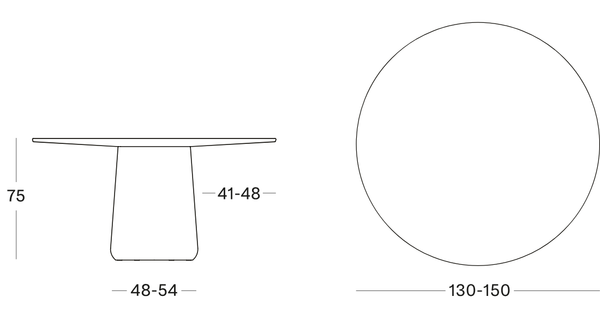 Technische tekening – Mistral Dining Table