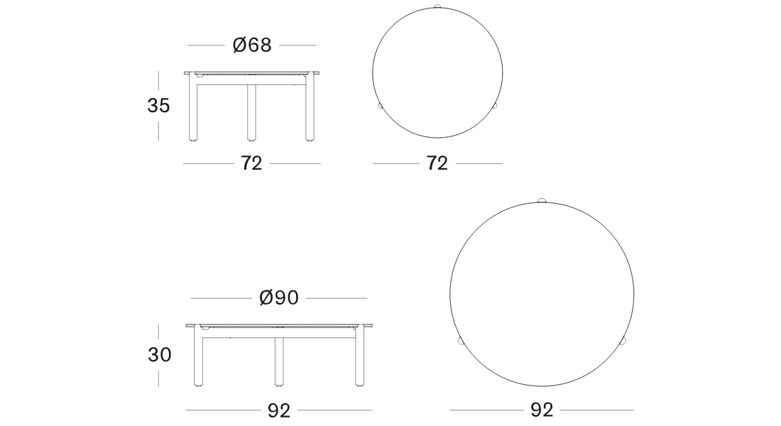 Technische tekening – Oda Coffee Table Ceramic