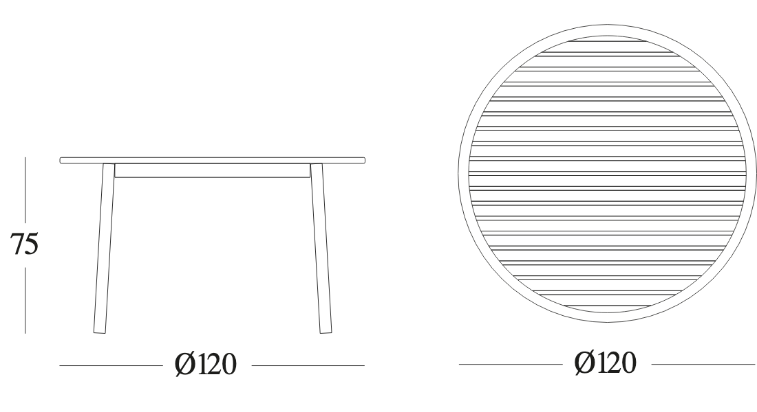 Technische tekening – Sam Dining Table