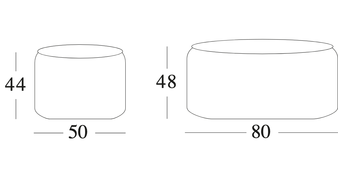 Technische tekening – Pouffe Olaf Outdoor Dia