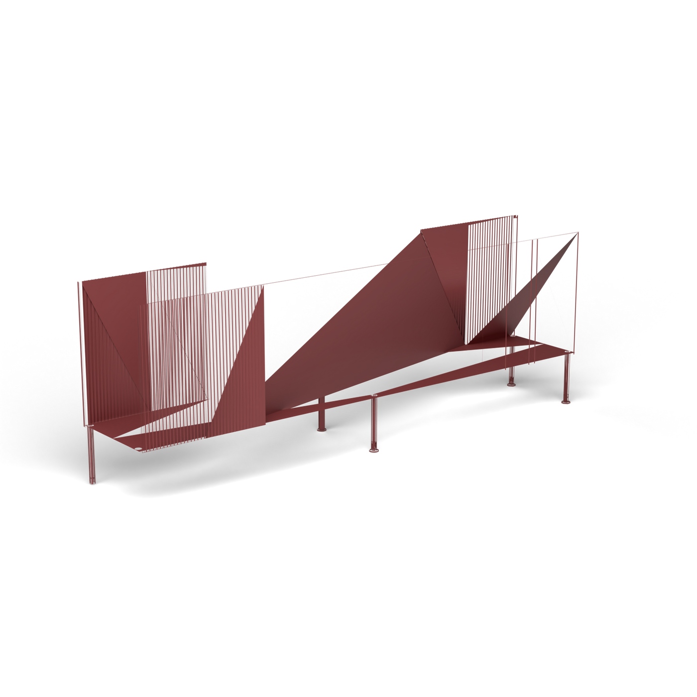 Samba Dressoir - Laag, 4 deuren, 228 cm, Autumn Red