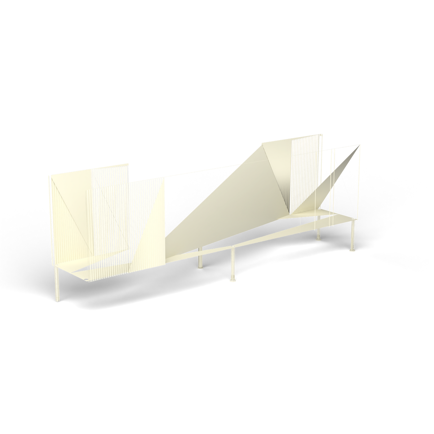 Samba Dressoir - Laag, 4 deuren, 228 cm, Butter White