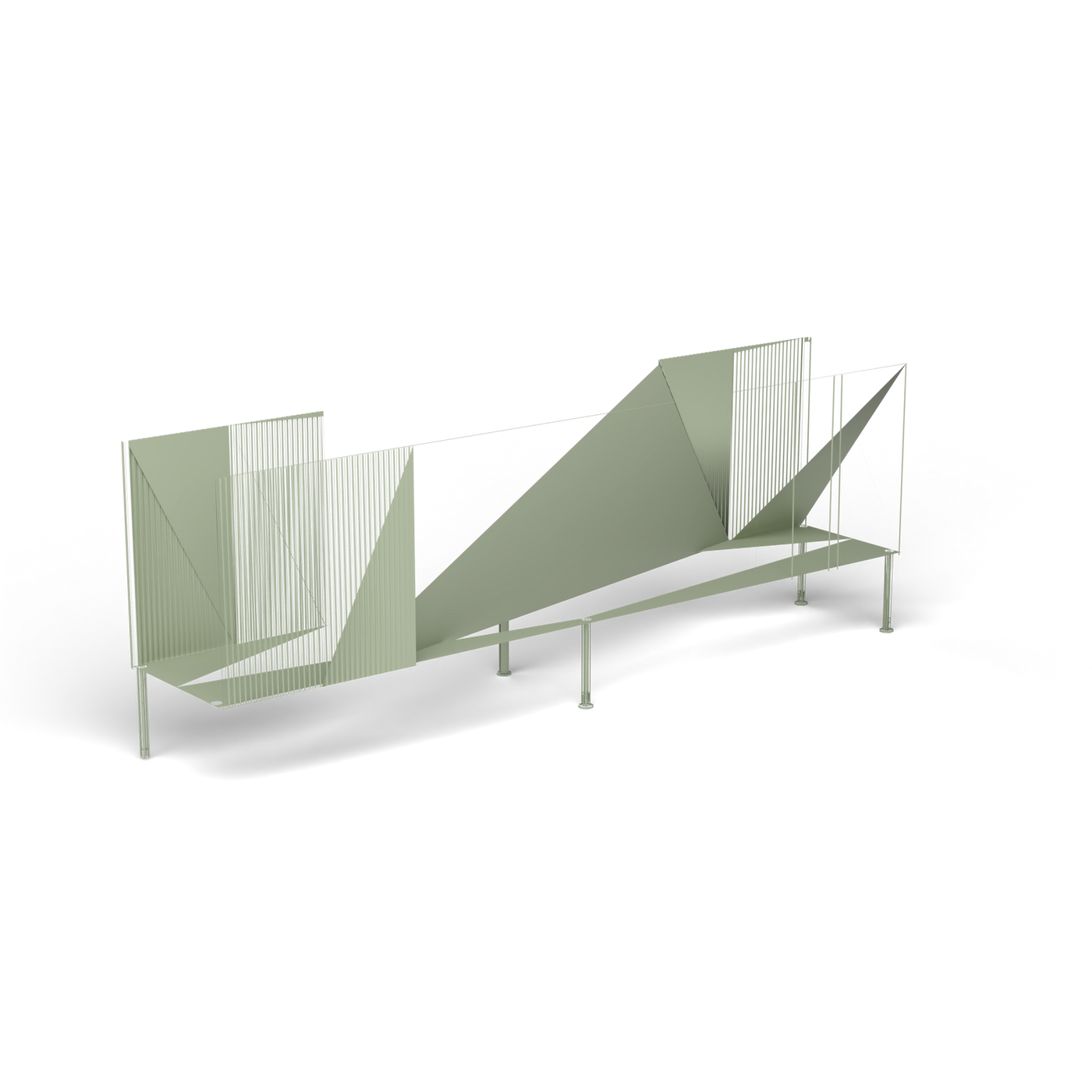 Samba Dressoir - Laag, 4 deuren, 228 cm, Green Tea