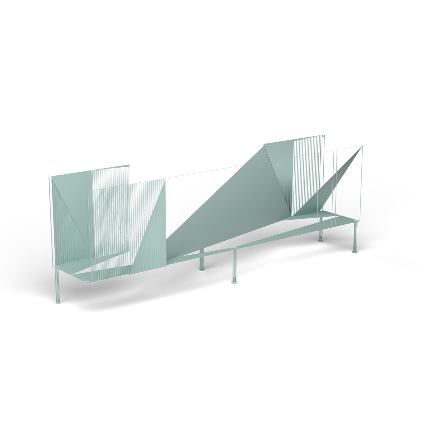Samba Dressoir - Laag, 4 deuren, 228 cm, Light Blue