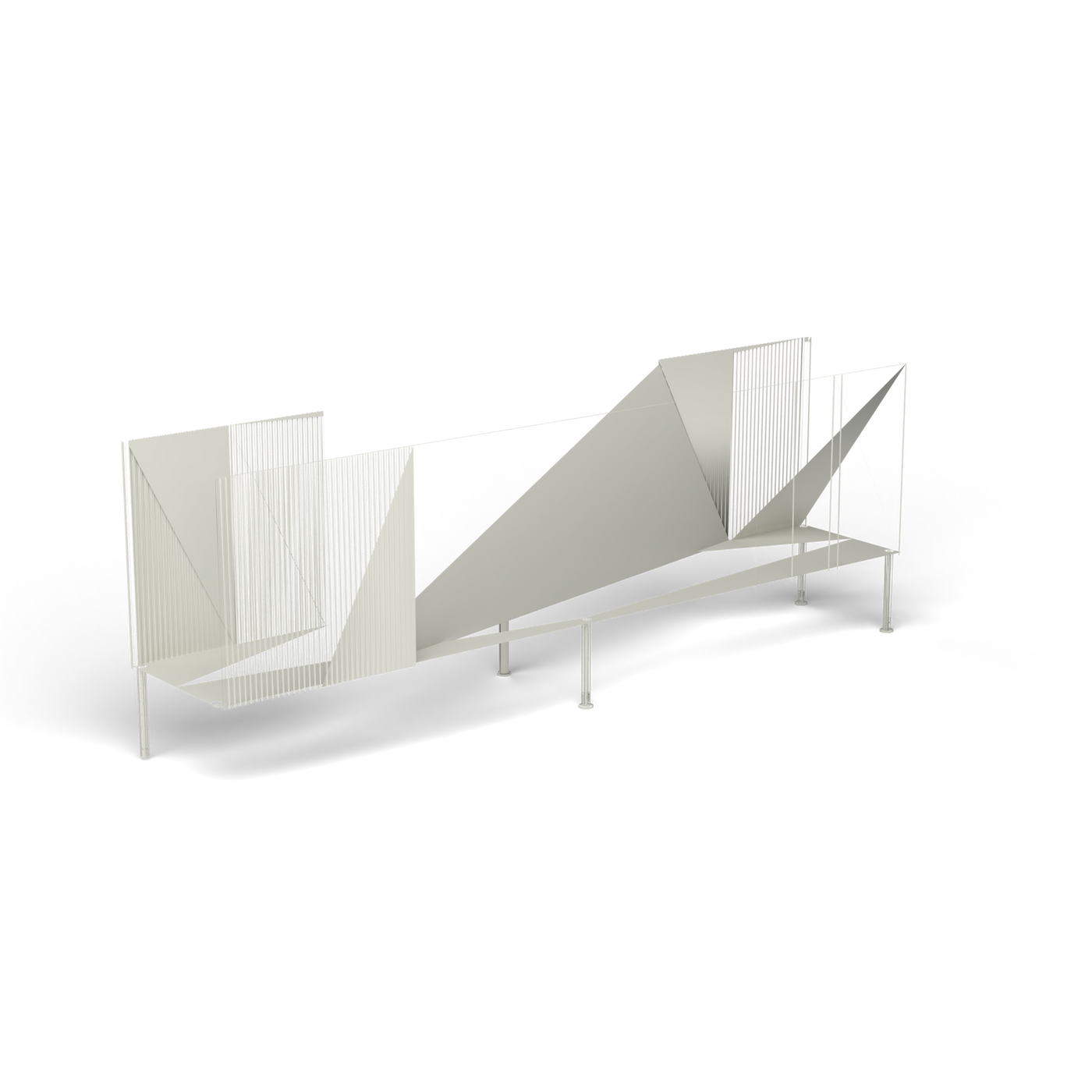 Samba Dressoir - Laag, 4 deuren, 228 cm, Powder Grey