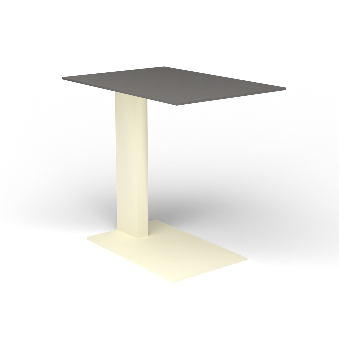 Solaris Evo Bijzettafel - Butter White, Aluminium speckled Anthracite