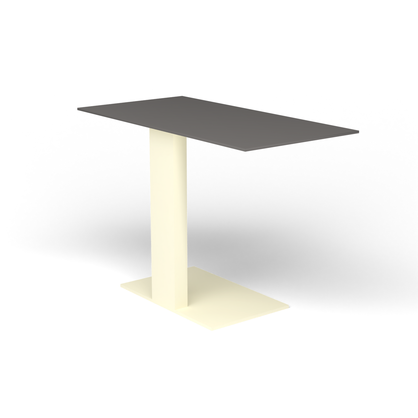 Solaris Evo Bijzettafel - Butter White, Aluminium speckled Anthracite