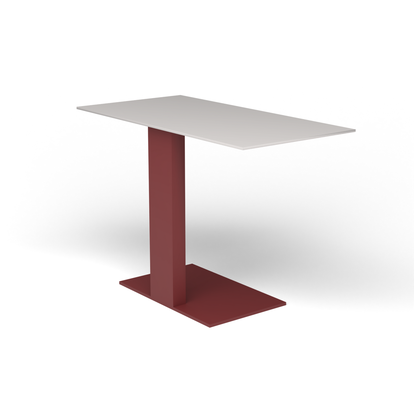 Solaris Evo Bijzettafel - Autumn Red, Aluminium speckled Grey