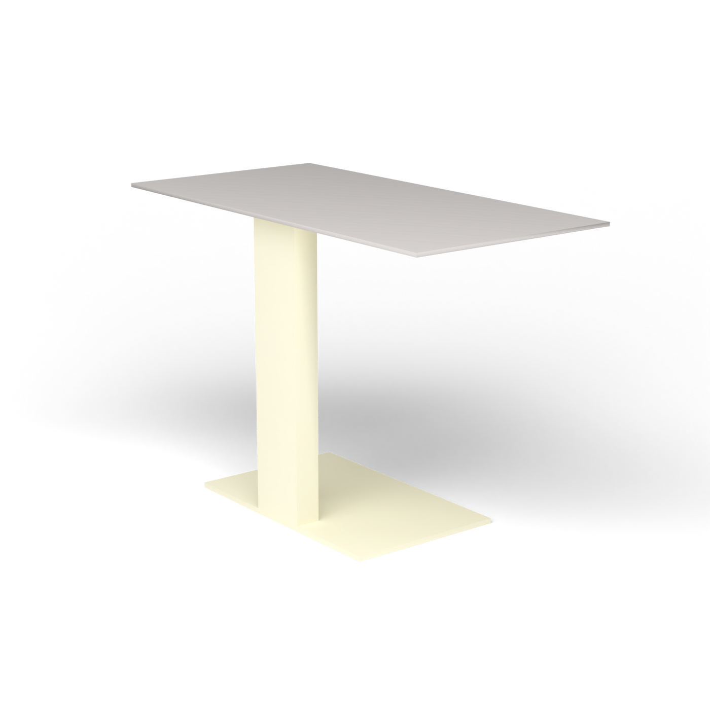Solaris Evo Bijzettafel - Butter White, Aluminium speckled Grey