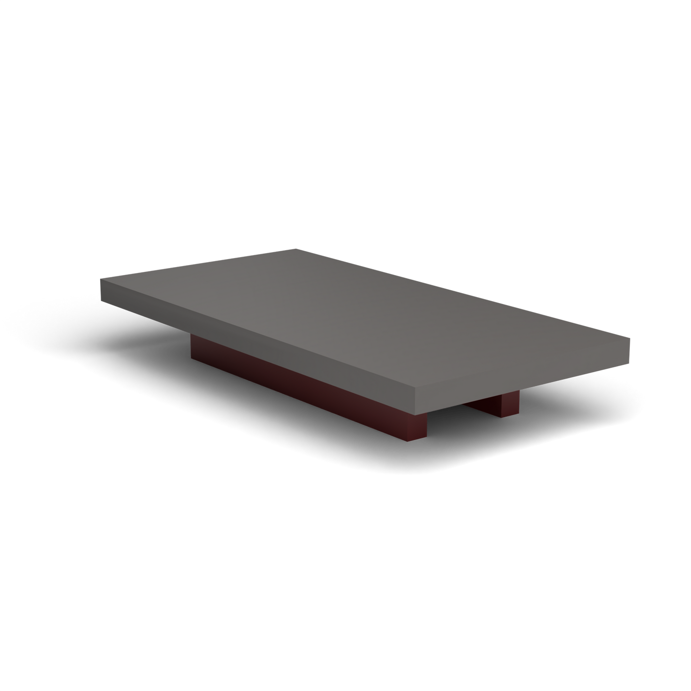 Solaris Evo Rechthoekige Salontafel - Autumn Red, Aluminium speckled Anthracite