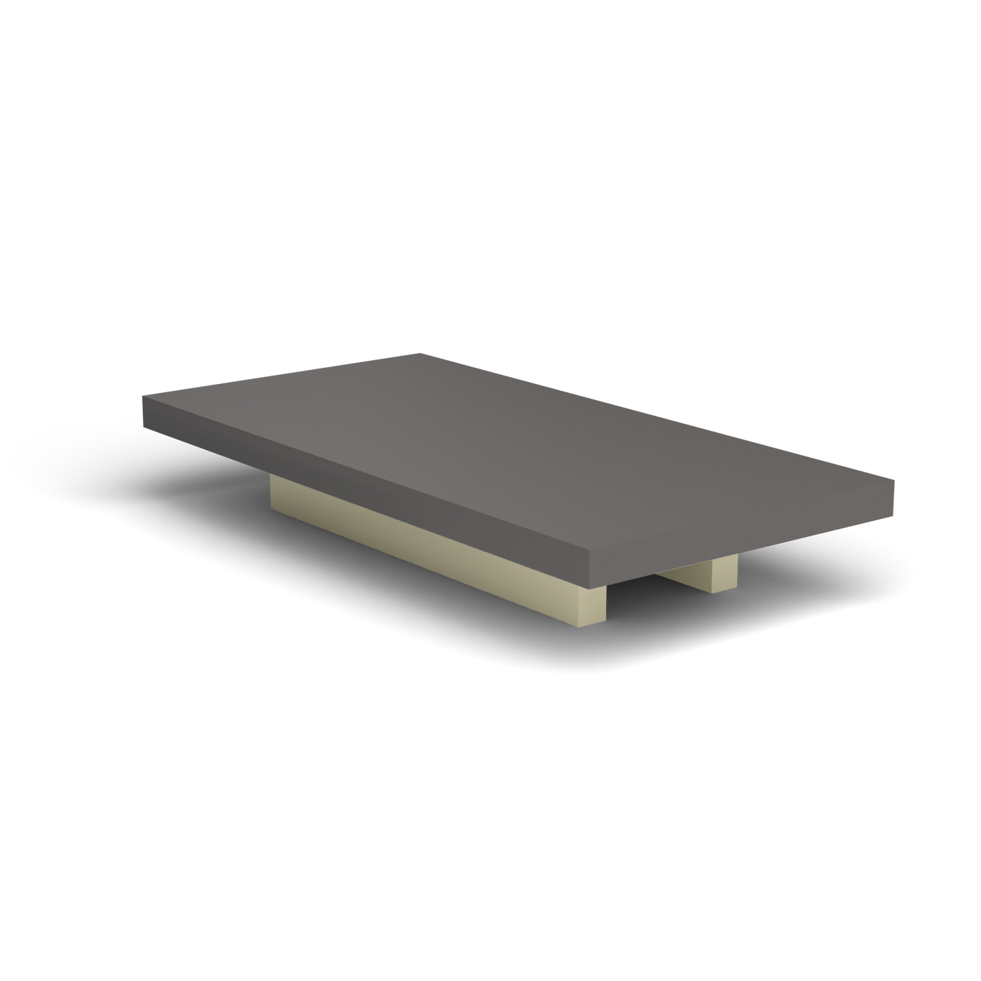 Solaris Evo Rechthoekige Salontafel - Butter White, Aluminium speckled Anthracite