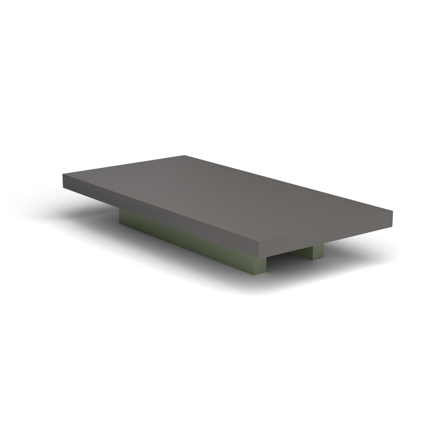 Solaris Evo Rechthoekige Salontafel - Green Tea, Aluminium speckled Anthracite
