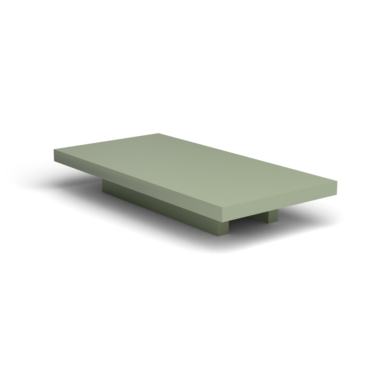 Solaris Evo Rechthoekige Salontafel - Green Tea, Gelakt aluminium (volgt onderstelkleur)
