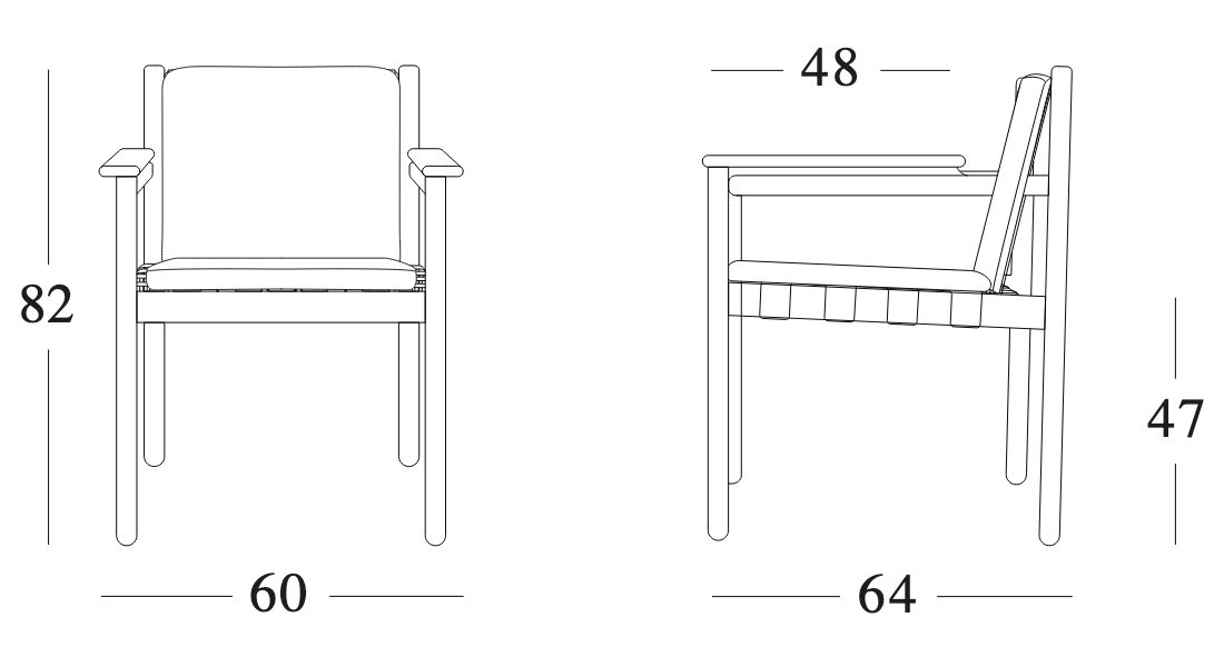 Technische tekening – Oda Dining Chair Strap