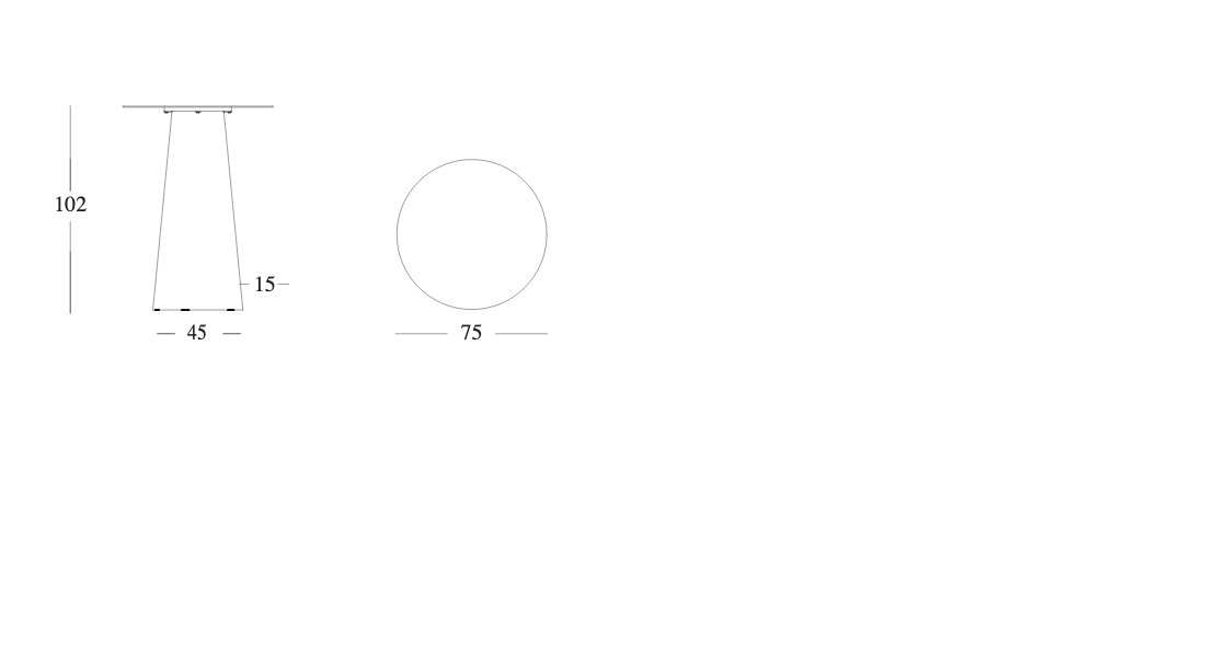 Technische tekening – Sandro Bar Table Ceramic