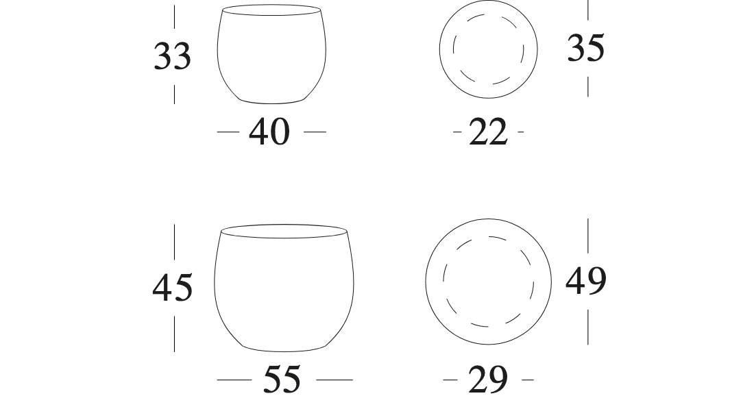 Technische tekening – Saya Plant Pot Round Set
