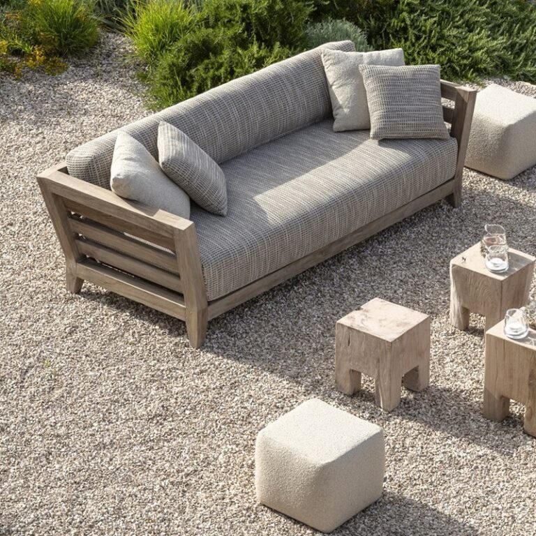 Gommaire outdoor teak furniture sofa mia 3 seater G334 NAT Ghent